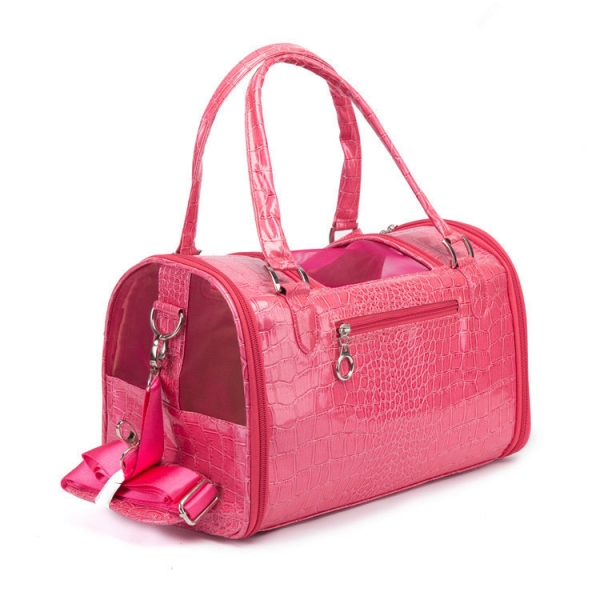 Krokotasche rosa Reisetasche mit Clutch